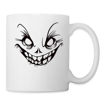 Gruseliges Kürbis Monster Gesicht Jack O - Tasse - Weiß - Rechts