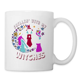 Chillin' With My Witches Retro Halloween Designs - Tasse - Weiß - Rechts