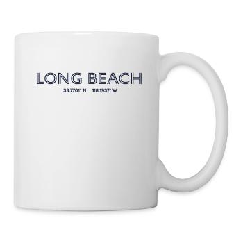 USA Stadt Koordinaten - Long Beach - Tasse - Weiß - Rechts
