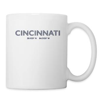 USA Stadt Koordinaten - Cincinnati - Tasse - Weiß - Rechts