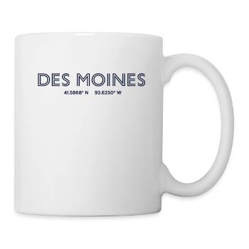 Coordonnées de la ville des États-Unis - Des Moines - Mug blanc - blanc - Droite