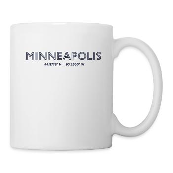 USA Stadt Koordinaten - Minneapolis - Tasse - Weiß - Rechts