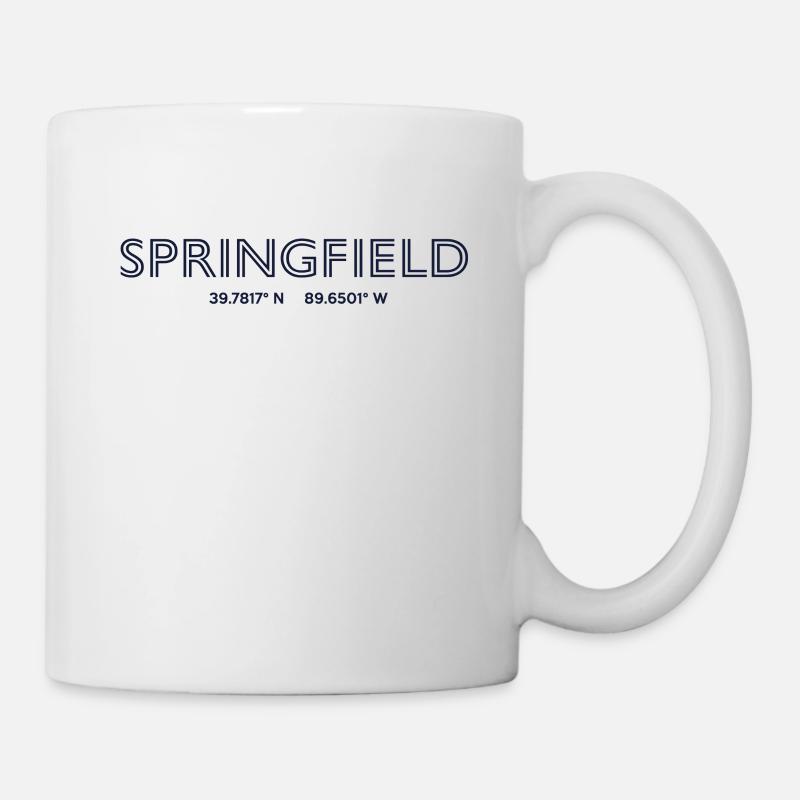 Coordonnées de la ville des États-Unis - Springfield - Mug blanc - blanc