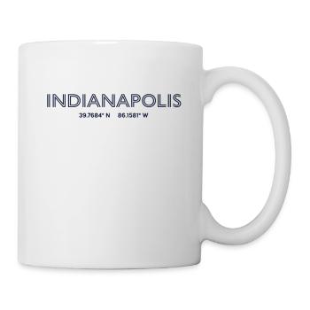 USA Stadt Koordinaten - Indianapolis - Tasse - Weiß - Rechts