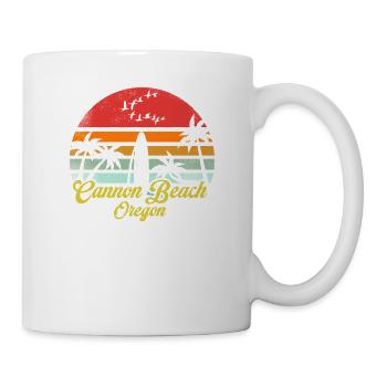 Vintage Cannon Beach Oregon Surf Rétro Surf Fun - Mug blanc - blanc - Droite
