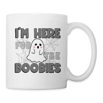 I'm Just Here For The Boobies Funny Ghost Costume - Mug - white - Right