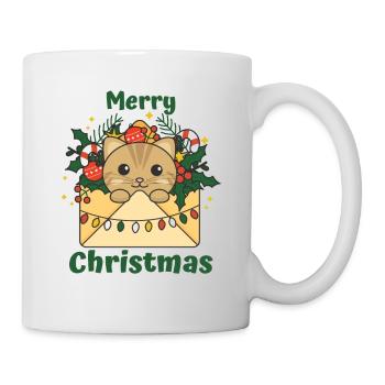 Katze Weihnachten Brief Winter Tiere Katzen - Tasse - Weiß - Rechts