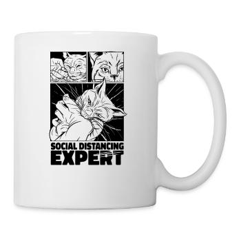 Cat quote from social distancing experts - Mug - white - Right