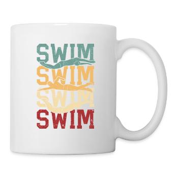 Retro Vintage Schwimmen Lustige Schwimmer - Tasse - Weiß - Rechts
