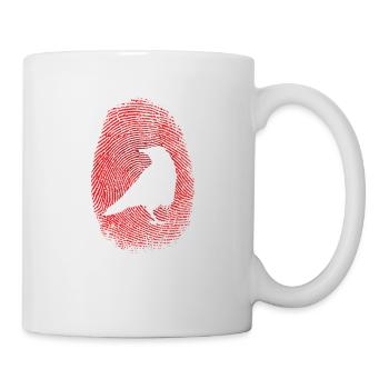 Rabe oder Krähe im Fingerabdruck Vogel - Tasse - Weiß - Rechts