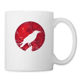 Corbeau devant la lune Crow Bird Environment - Mug blanc - blanc - Droite