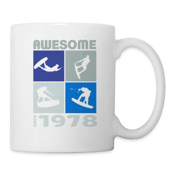 Awesome since 1978. Wakeboard Lifestyle - Mug - white - Right