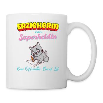 Erzieherin Weil Superheldin Kein Beruf Ist Kita - Tasse - Weiß - Rechts