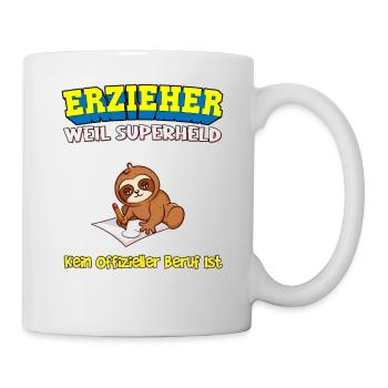 Erzieher Weil Superheld Kein Offizieller Beruf Ist - Tasse - Weiß - Rechts