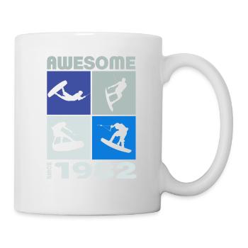 Awesome since 1982. Wakeboard Lifestyle - Mug - white - Right