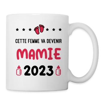 Annonce grossesse Mamie femme devenir Mamie 2023 - Mug blanc - blanc - Droite