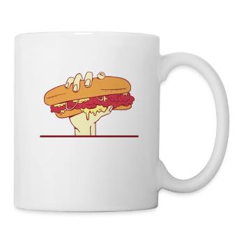 Mädchen Frau Sandwich Fast Food - Tasse - Weiß - Rechts