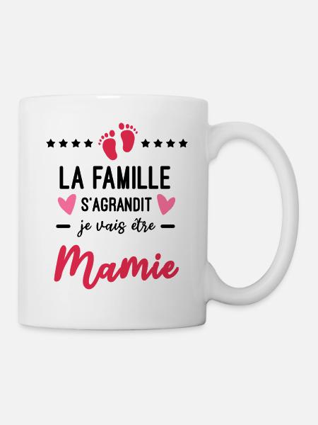 famille s'agrandit Mamie cadeau future Mamie - Mug blanc - blanc