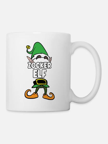 Zocker Elf Partnerlook Weihnachten - Tasse - Weiß