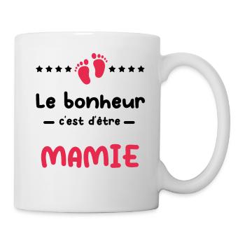 Annonce grossesse Mamie bonheur c'est d'être Mamie - Mug blanc - blanc - Droite
