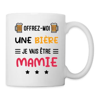 Annonce grossesse Mamie bière je vais être Mamie - Mug blanc - blanc - Droite