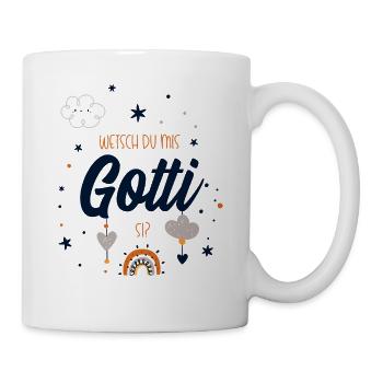 Wetsch du mis Gotti si? Gotti - Tasse - Weiß - Rechts