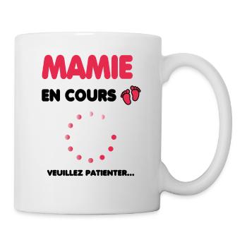 Mamie en cours cadeau future Mamie - Mug blanc - blanc - Droite