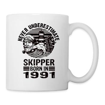 Never Underestimate Skipper né en 1991 - Mug blanc - blanc - Droite