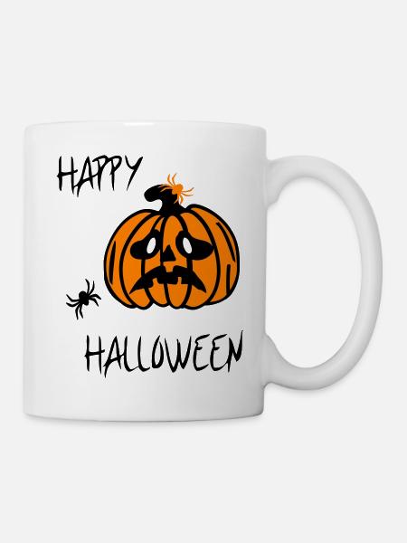 happy halloween, Kürbis - Tasse - Weiß