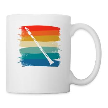 Retro Vintage Classic Clarinet Instrument Guita - Mug - white - Right