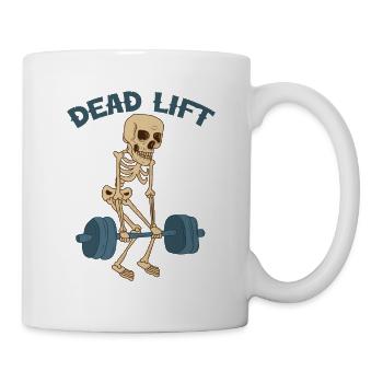 Halloween Fitness Skeleton Weightlifting Deadlift - Mug - white - Right