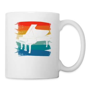 Pianiste d’instrument de piano classique rétro vintage - Mug blanc - blanc - Droite