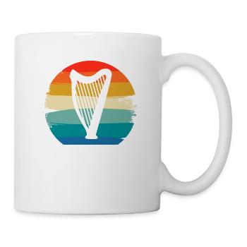 Retro Vintage Classic Harp Instrument Guita - Mug - white - Right