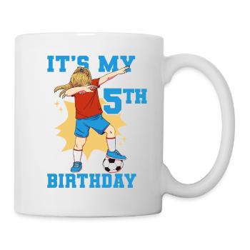 It's My 5th Birthday Girl Soccer - Mug - white - Right
