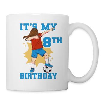 It's My 8th Birthday Girl Soccer - Mug - white - Right
