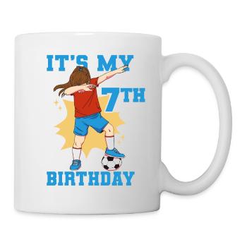 7ème anniversaire C’est mon 7ème anniversaire Football Girl - Mug blanc - blanc - Droite