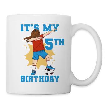 It's My 5th Birthday Girl Soccer - Mug - white - Right