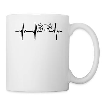 Axolotl Heartbeat Axolotl Lover Kawaii Axolotl Cut - Mug - white - Right