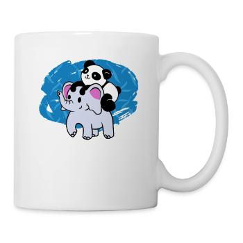 Die liebenswerte Freundschaft von Panda und - Tasse - Weiß - Rechts
