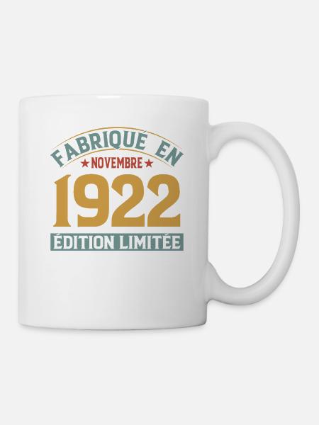 Fabriqué En Novembre 1922 Édition Limitée - Mug blanc - blanc