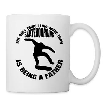 Skateboard Vater Longboard Sakten Papa Skater Dad - Tasse - Weiß - Rechts