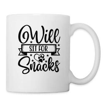S’assoit pour des friandises - Mug blanc - blanc - Droite
