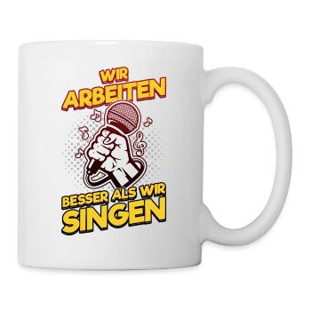 Karaoke Musik Singen Arbeit, Büro Weihnachtsfeiern - Tasse - Weiß - Rechts