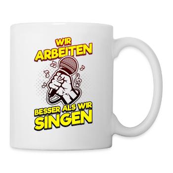 Karaoke Musik Singen Arbeit, Büro Weihnachtsfeiern - Tasse - Weiß - Rechts