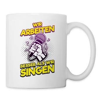 Karaoke Musik Singen Arbeit, Büro Weihnachtsfeiern - Tasse - Weiß - Rechts