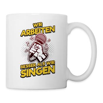 Karaoke Musik Singen Arbeit, Büro Weihnachtsfeiern - Tasse - Weiß - Rechts