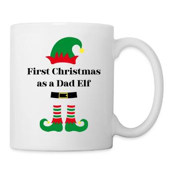First Christmas as a Dad Elf - Tasse - Weiß - Rechts