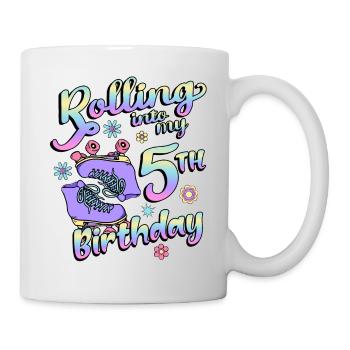 Rouler dans mon patineur quad de 5e anniversaire - Mug blanc - blanc - Droite