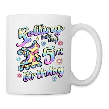 Rolling Into My 5th Birthday Roller Skater Inline - Mug - white - Right
