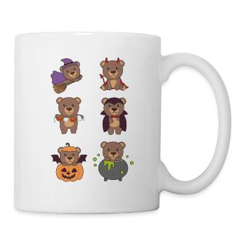 Bär Halloween Hexe Teufel Kürbis Vampier Kostüm - Tasse - Weiß - Rechts